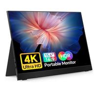 MNN Monitor portátil 4K de 15.6 Pulgadas, 3840 x 2160 UHD, USB-C, HDMI, Monitor para Laptop, 100% Adobe RGB IPS, Pantalla HDR, Monitor de Viaje con Altavoces y Funda Inteligente para Laptop, Xbox,