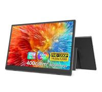 MNN Monitor portátil de 14 Pulgadas FHD 1920 x 1200P USB C HDMI Ultra Delgado IPS Pantalla de Viaje con Cubierta Inteligente y Altavoces, HDR Plug & Play, Monitor Externo para Laptop, PC, teléfono,