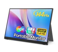MNN Monitor portátil de 17.3 Pulgadas 1080P FHD 144Hz de Borde Estrecho, Monitor para Laptop, USB C, HDMI, computadora de Juegos, Pantalla IPS HDR, Monitor de Viaje para PC, Mac, teléfono, Xbox, PS5,