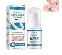 Mnozreo Espuma Suero De Eliminación De Manchas De Dientes,Limpiadoras Para Ortodoncias y Férula Dental,Limpiador De Aparatos Dentales,Tabletas Limpiadoras Para Prótesis Dentales,30ML