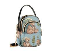 Mnsruu Adventure Teddy Bear - Bolso cruzado para mujer, con cadena desmontable, para teléfono, bolso de hombro