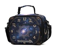 Mnsruu Astrology Sun Time - Lonchera grande aislada para niños y niñas, bolsa térmica reutilizable, bolsa de almuerzo escolar con correa para el hombro