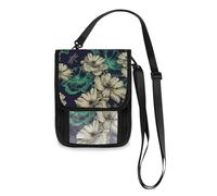 Mnsruu Blooming Wild Roses - Cartera de viaje para pasaporte, tarjetas de crédito, bolsa unisex cruzada con correa ajustable, #01, Talla única, moda