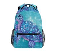 Mnsruu Blue Diamond Sea Turtle - Mochila escolar para niños, mochila escolar para niños y niñas, mochila casual para libros, campus, viajes, deportes