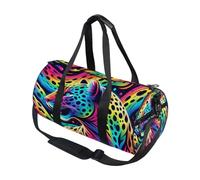Mnsruu Bolsa de lona deportiva para gimnasio, viajes, arcoíris, leopardo, sin costuras, para hombres y mujeres, Estampado de leopardo arcoíris sin costuras, Talla única