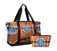 Mnsruu Bolsa deportiva de baloncesto con detalle de una bolsa deportiva de baloncesto negra y naranja, #04, Talla única, moda