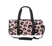Mnsruu Bolsa deportiva de gimnasio con correa para el hombro para mujeres y hombres, acuarela, animales, nieve, leopardo, rosa, beige, bolsa de lona para viajes, entrenamiento, bolsa de entrenamiento