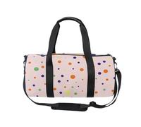 Mnsruu Bolsa deportiva de gimnasio con correa para el hombro para mujeres y hombres, bolsa de lona colorida de lunares rosados, bolsa de entrenamiento de viaje con compartimento para zapatos para