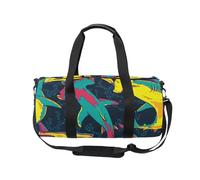 Mnsruu Bolsa deportiva de gimnasio con correa para el hombro para mujeres y hombres, bolsa de lona de tiburón de cabeza plana de colores, bolsa de viaje para entrenamiento, bolsa de entrenamiento con