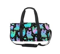 Mnsruu Bolsa deportiva de gimnasio con correa para el hombro para mujeres y hombres, bonita bolsa de lona holográfica de corgi para viajes, entrenamiento, bolsa de entrenamiento con compartimento para