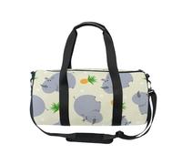 Mnsruu Bolsa deportiva de gimnasio con correa para el hombro para mujeres y hombres, bonita bolsa de lona con rinoceronte y piña, bolsa de entrenamiento de viaje con compartimento para zapatos para