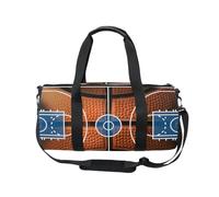 Mnsruu Bolsa deportiva de gimnasio con correa para el hombro para mujeres y hombres, cancha de baloncesto con detalle de una bolsa de lona de baloncesto negra y naranja, bolsa de entrenamiento de