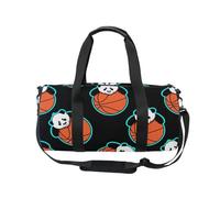 Mnsruu Bolsa deportiva de gimnasio con correa para el hombro para mujeres y hombres, diseño de panda perezoso en color naranja, bolsa de lona de baloncesto, bolsa de entrenamiento de viaje con