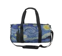 Mnsruu Bolsa deportiva de gimnasio con correa para el hombro para mujeres y hombres, diseño de Van Gogh, color azul estrellado, bolsa de lona para viajes, entrenamiento, bolsa de entrenamiento con