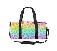Mnsruu Bolsa deportiva de gimnasio con correa para el hombro para mujeres y hombres, estampado de leopardo arcoíris, guepardo, neón, bolsa de viaje para entrenamiento, bolsa de entrenamiento con