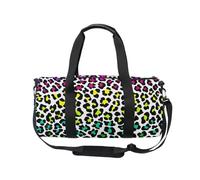 Mnsruu Bolsa deportiva de gimnasio con correa para el hombro para mujeres y hombres, estampado de leopardo y guepardo, color arcoíris, bolsa de lona para viajes, entrenamiento, bolsa de entrenamiento