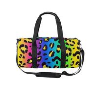 Mnsruu Bolsa deportiva de gimnasio con correa para el hombro para mujeres y hombres, estampado de leopardo, arcoíris, guepardo, bolsa de viaje para entrenamiento, bolsa de entrenamiento con