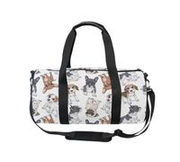 Mnsruu Bolsa deportiva de gimnasio con correa para el hombro para mujeres y hombres, lindo cachorro carlino estampado animal bolsa de lona bolsa de viaje entrenamiento bolsa de entrenamiento con