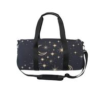 Mnsruu Bolsa deportiva de gimnasio con correa para el hombro para mujeres y hombres, lunas y estrellas, bolsa de lona negra para viajes, entrenamiento, bolsa de entrenamiento con compartimento para
