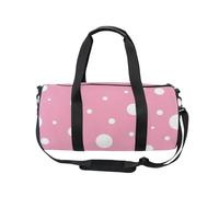 Mnsruu Bolsa deportiva de gimnasio con correa para el hombro para mujeres y hombres, sin costuras, diseño de lunares rosados, bolsa de viaje para entrenamiento, bolsa de entrenamiento con