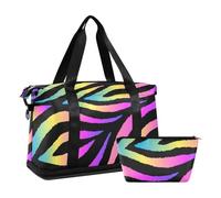 Mnsruu Bolsas deportivas con estampado de cebra arcoíris, #04, Talla única, moda