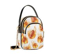 Mnsruu Bolso cruzado con diseño de fuego de rugby para mujer, bolso de cadena desmontable para teléfono, bolso de hombro