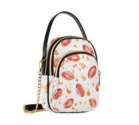 Mnsruu Bolso cruzado con patrón de rugby rojo fuego para mujer, bolso de cadena desmontable, bolso de mano para teléfono, bolso de hombro