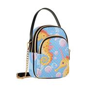 Mnsruu Bolso cruzado de burbujas de caballito de mar para mujer, bolso de cadena desmontable para teléfono, bolso de hombro