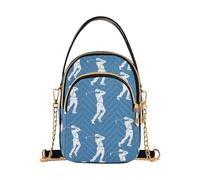 Mnsruu Bolso cruzado de piel para jugador de golf, color azul, pequeño para mujer