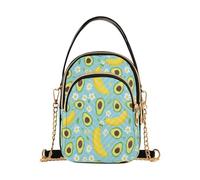 Mnsruu Bolso cruzado de piel para mujer, diseño de flor de plátano y aguacate