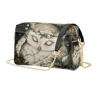 Mnsruu Bolsos de hombro para mujer, bolso cruzado de piel de búho durmiendo