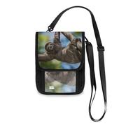 Mnsruu Bonita cartera de viaje con diseño de perezoso de la selva, soporte para pasaporte, tarjeta de crédito, bolsa de viaje, unisex, con correa ajustable, #01, Talla única, moda