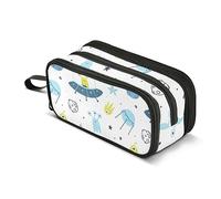 Mnsruu Bonito estuche para lápices Space Aliens para niños y niñas, bolsa de gran capacidad, organizador de papelería, bolsa con cremallera para niños, adolescentes y adultos, A894, 22.5x9x11cm,