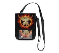 Mnsruu Burning Fire Phoenix Bird - Cartera de viaje para pasaporte, tarjeta de crédito, gadget de viaje, unisex, con correa ajustable, #01, Talla única, moda