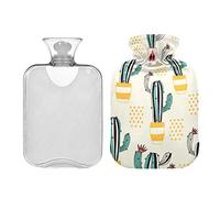 Mnsruu Cactus in A Pot Botella de agua caliente con cubierta, bolsa de agua caliente de 2 l, gran regalo para mujeres y niños Navidad