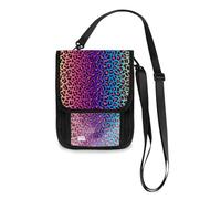 Mnsruu Cartera de viaje con diseño de leopardo colorido de la selva, para pasaporte, tarjetas de crédito, gadgets, bolsa unisex cruzada, cartera de viaje con correa ajustable, #01, Talla única, moda