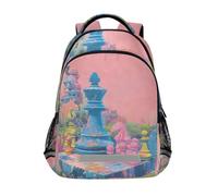 Mnsruu Chess - Mochila escolar de algas marinas rosa coral para estudiantes y adolescentes