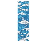 Mnsruu Cielo Azul Ola Mar Monopatín Papel de Lija Antideslizante Hoja Cinta de Agarre Lijas para Patineta Scooter Etiquetas engomadas (84 x 23 cm)