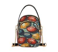 Mnsruu Colorido bolso cruzado 3D de fútbol americano pequeño bolso de mano de cuero para mujer