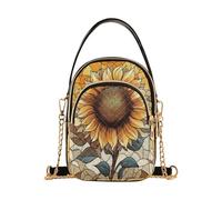 Mnsruu Colorido bolso cruzado de girasol fragmentado pequeño bolso de hombro bolso de cuero para mujer