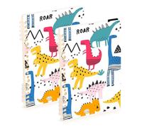 Mnsruu Cuaderno de dinosaurios de colores brillantes, A5, encuadernado, para el trabajo, la escuela, escritura, diario, rayado, 120 páginas, 15 x 21 cm, paquete de 2