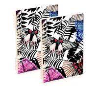 Mnsruu Cuaderno de espiral A5 con patrón de mariposas en acuarela, para el trabajo, la escuela, escritura, diario, rayado, 120 páginas, 15 x 21 cm, paquete de 2