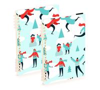 Mnsruu Cuaderno de esquí de invierno, A5, encuadernado, para el trabajo, la escuela, escritura, diario, rayado, 120 páginas, 15 x 21 cm, paquete de 2