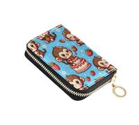 Mnsruu Cute Monkey in Various Poses - Funda pequeña y compacta para tarjetas de crédito, dinero en efectivo y monedas, cartera con bloqueo RFID para viajes y uso diario
