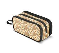 Mnsruu Daisy - Estuche para lápices con 3 compartimentos, bolsa de almacenamiento portátil para escuela, papelería, para niñas y niños, Margarita floral., Talla única