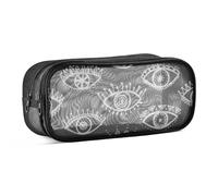 Mnsruu Estuche escolar dibujado a mano con ojos tribales étnicos indios para niñas, niños, adolescentes y estudiantes, 24 x 10,5 x 8 cm, #01, Talla única, Encantador