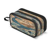 Mnsruu Estuche para lápices con diseño de ballena náutica, océano, costero, gran capacidad, con 3 compartimentos, organizador de almacenamiento escolar para niños y niñas