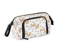 Mnsruu Estuche para lápices de gran capacidad, Cartuchera, diseño de perro corgi, estuche organizador de oficina para adultos, Lindo perro corgi, Talla única, moda