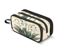 Mnsruu Estuche para lápices de gran capacidad con 3 compartimentos, para niños y niñas, organizador de almacenamiento de suministros de oficina, estuche grande, lobo blanco, luces del norte, lobos