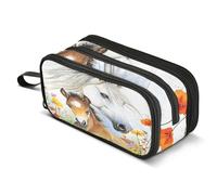 Mnsruu Estuche para lápices de gran capacidad, con 3 compartimentos, para niños y niñas, organizador de almacenamiento de suministros de oficina, estuche grande King Kong, azul y rojo